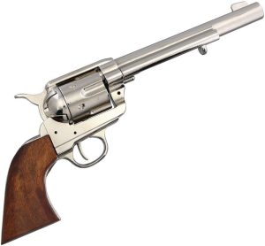 Denix Cavalry Model 1873 Nickel Revolver Replica