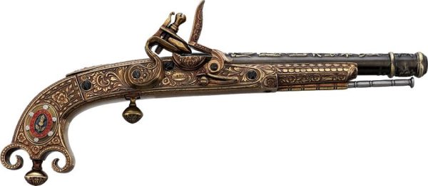 Denix Scottish Flintlock Pistol 12in All Metal Replica