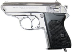 Denix 31 Walther PPK Nickel Replica Pistol 8.5" Non-Firing