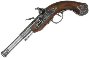 DX1296G.jpg Denix Left-Handed Indian Flintlock - Silver Finish