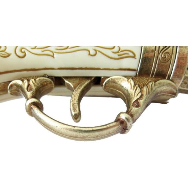 Denix French 2 Barrel Flintlock - Antique Gold Finish