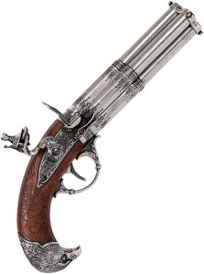 Denix French 4 Barrel Flintlock Replica - Antique Gray
