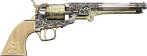 DX1503.jpg Denix Classic M1851 Navy Revolver Nickel Brass Ivory Grips