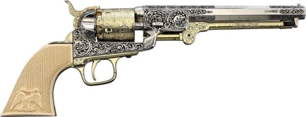 DX1503.jpg Denix Classic M1851 Navy Revolver Nickel Brass Ivory Grips