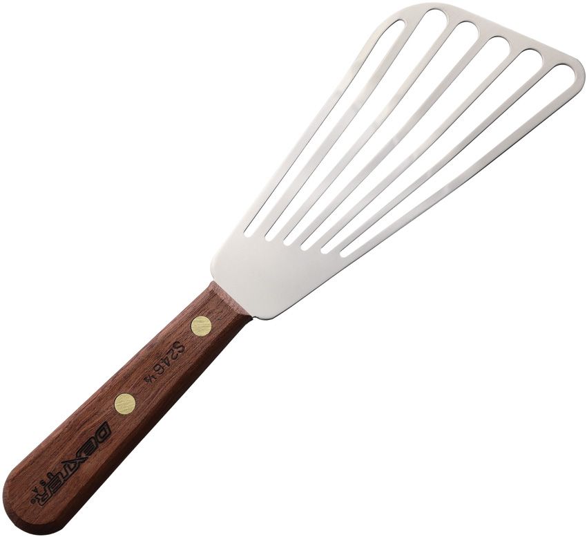 DX19810.jpg Dexter 6.25" Stainless Slotted Fish Turner with Rosewood Handle