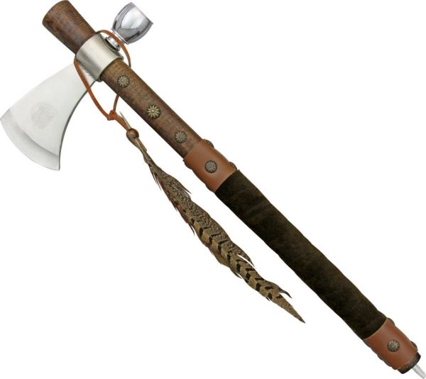 Denix Peace Pipe Tomahawk - Dark Brown Hardwood