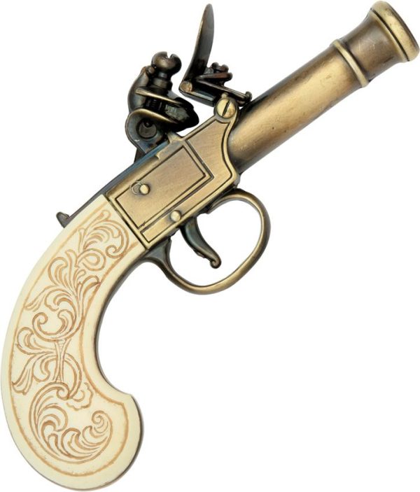 Denix Ladies Flintlock Replica Antique Brass 6 inches