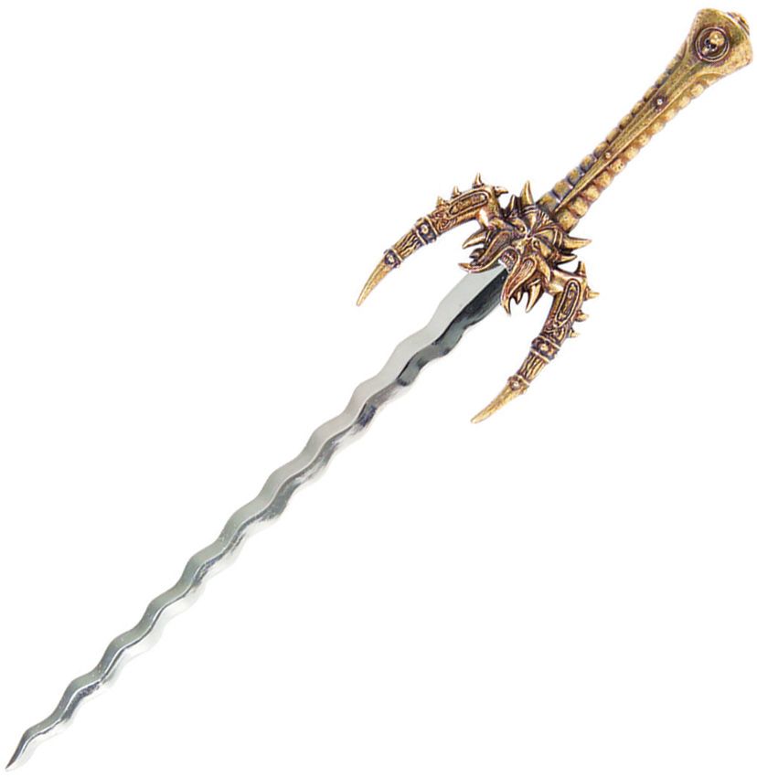 Denix Fantasy Sword Letter Opener 9.75" Mirror Polished Brass