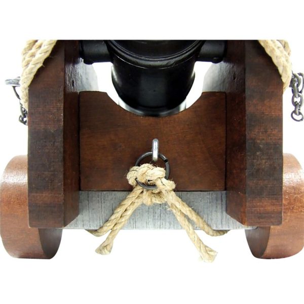Denix British Naval Cannon Black Metal Brown Wood Base