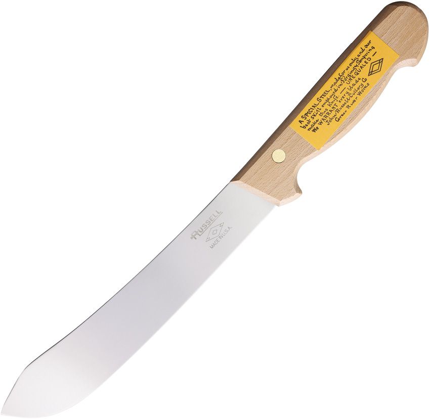 Dexter 8" Butcher Knife Stainless Steel Natural Wood Handle