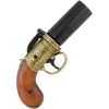 Denix Pepperbox Revolver Replica Brown Grips Rotating Barrel
