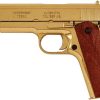 DX5312.jpg Denix 1911 Gold Automatic Pistol Replica Brass Wood Grips