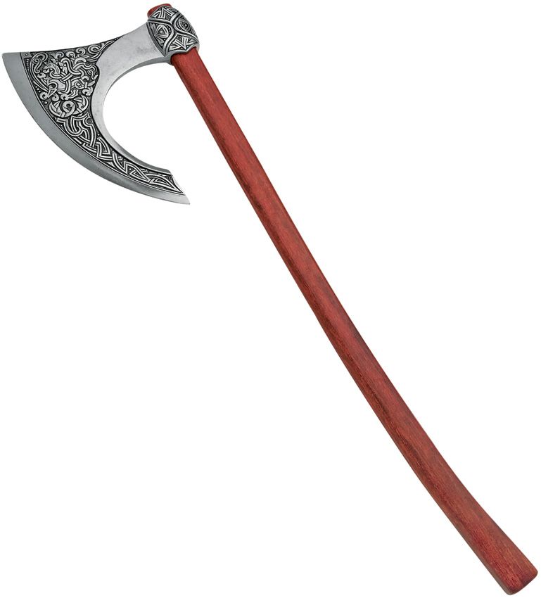 Denix Viking Battle Axe Replica 34.25in Metal Head Brown Wood Handle