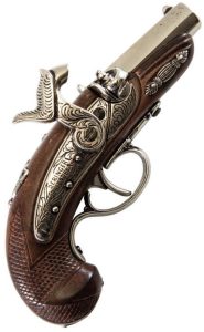 Denix Percussion Deringer Pistol Replica - Antique Gold