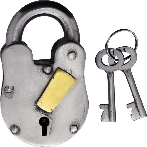 Denix Old West Large Padlock - Brass Steel