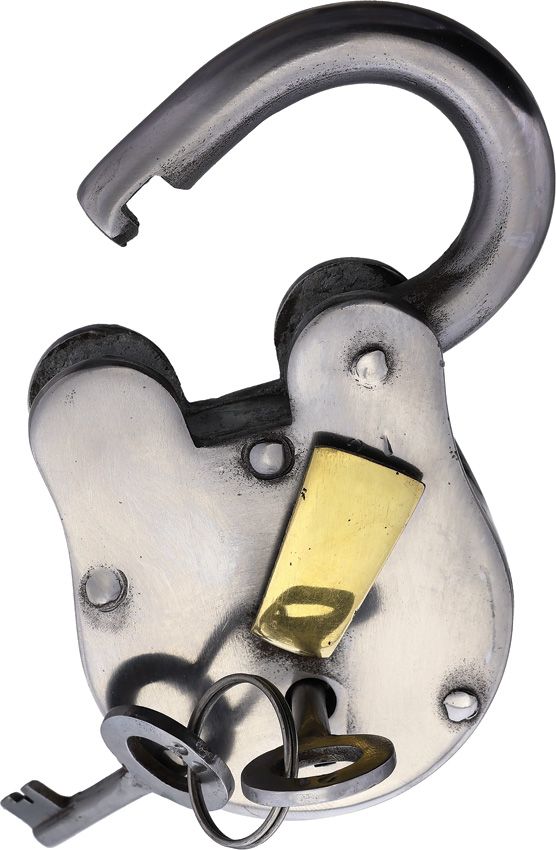 Denix Old West Large Padlock - Brass Steel