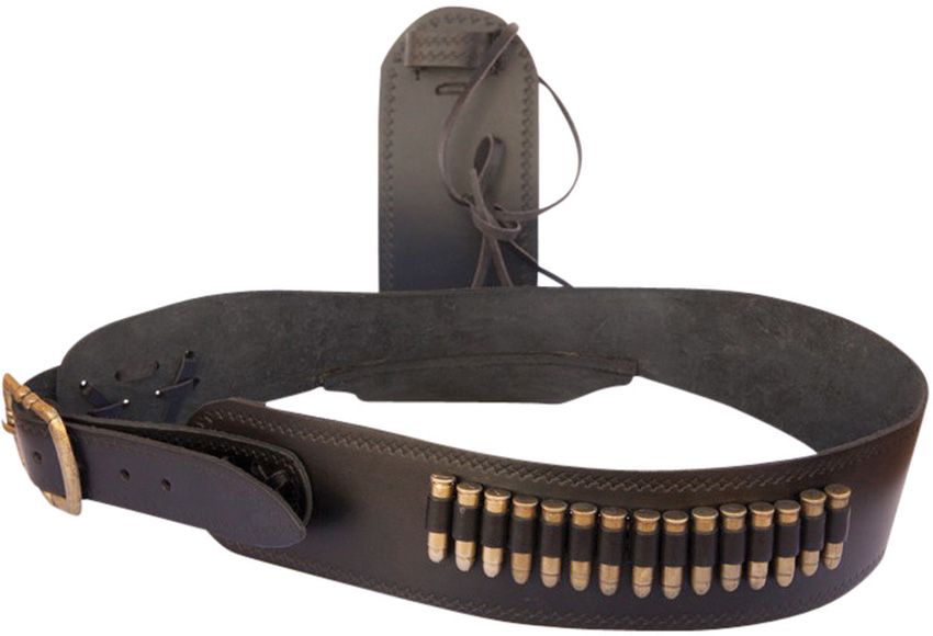Denix Brown Leather Cartridge Belt with Brass Buckle
