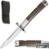 ElitEdge Lockback Brown Wood Folding Knife 4.13in