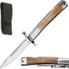 ElitEdge Lockback Maple Wood Folding Knife 4.13in