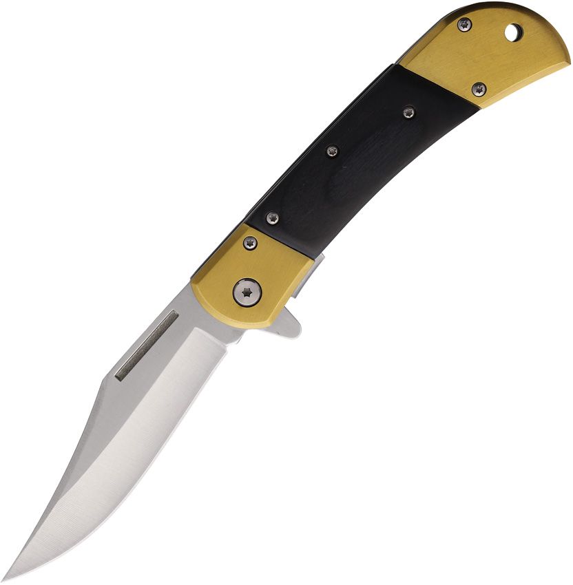ElitEdge A/O Linerlock Black Wood 3.75 Bowie Folding Knife