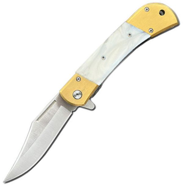 ElitEdge Linerlock A/O Faux Pearl/Gold - Assisted