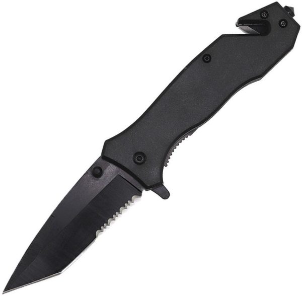 ElitEdge Rescue Linerlock A/O Black Tanto