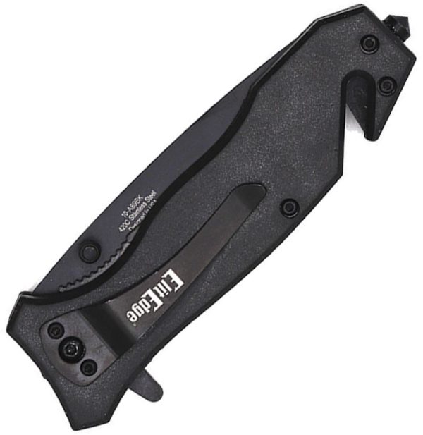 ElitEdge Rescue Linerlock A/O Black Tanto