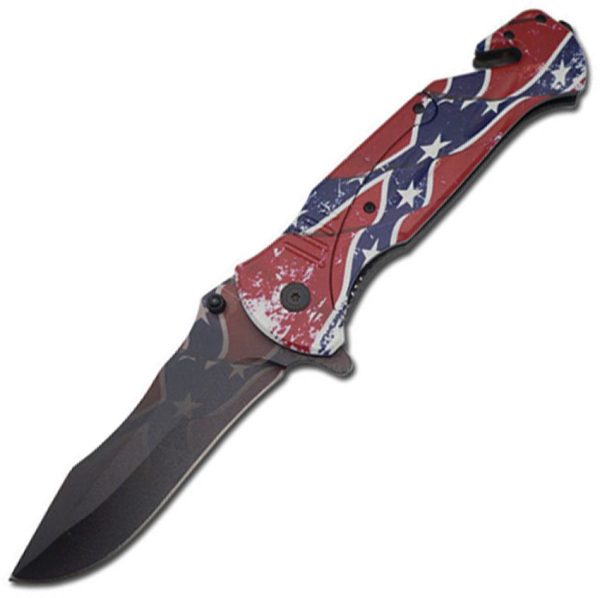 EE10982DF.jpg ElitEdge Dixie Flag Linerlock A/O - Stainless Steel