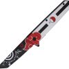 ElitEdge Linerlock A/O Tanto - Red and White Design