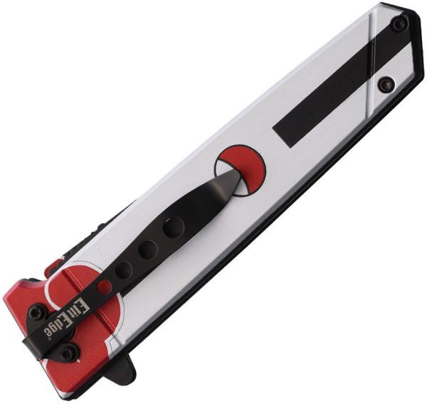 ElitEdge Linerlock A/O Tanto - Red and White Design