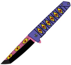 ElitEdge Purple Linerlock A/O Tanto - 3D Eye Design