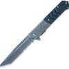 ElitEdge Linerlock A/O Black G10 Partially Serrated