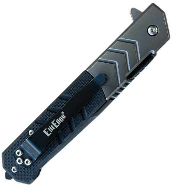 ElitEdge Linerlock A/O Black G10 Partially Serrated