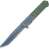 ElitEdge Linerlock A/O Green G10 Serrated Tanto