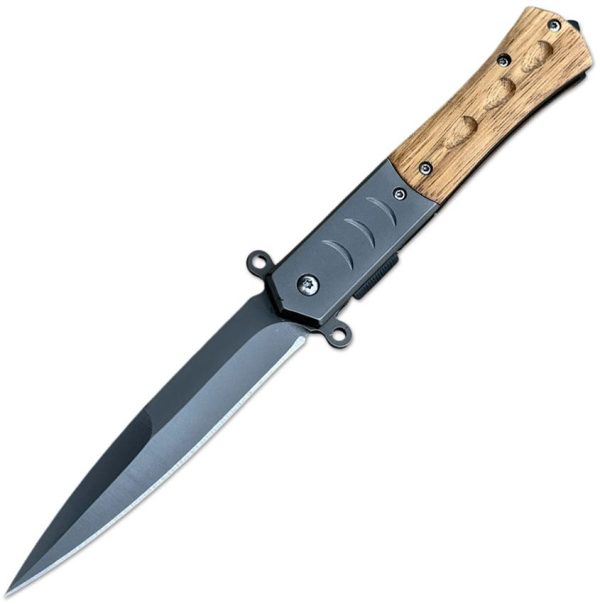 ElitEdge Linerlock A/O Black Finish - Wood Handle