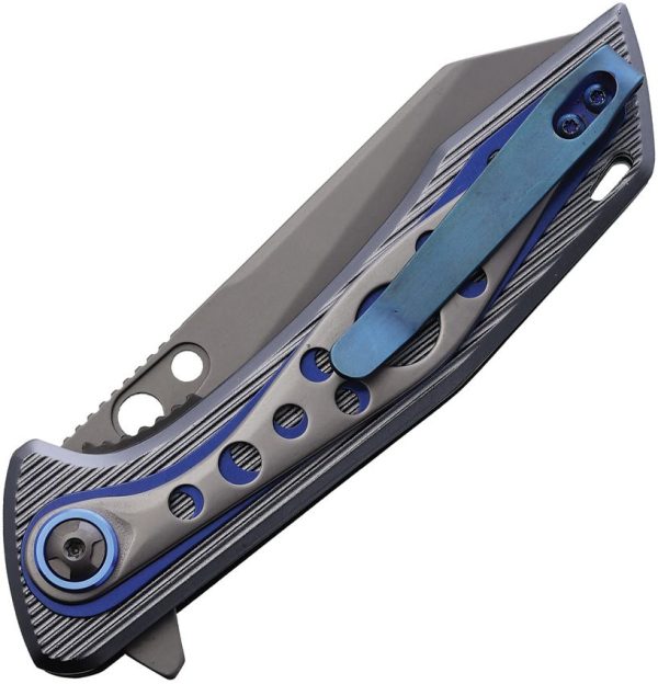 ElitEdge Linerlock A/O Assisted Blue Aluminum Folding Knife