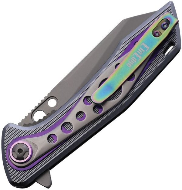 ElitEdge Linerlock A/O Assisted Purple Aluminum Folding Knife