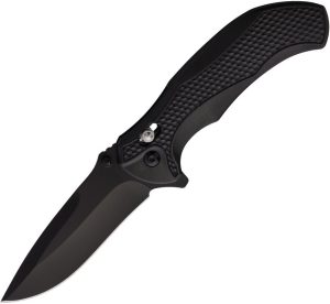EE10A110BK.jpg ElitEdge Crossbar Lock A/O Black ABS Drop Point Knife