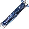 ElitEdge Stiletto Linerlock A/O Blue Titanium Spear Point