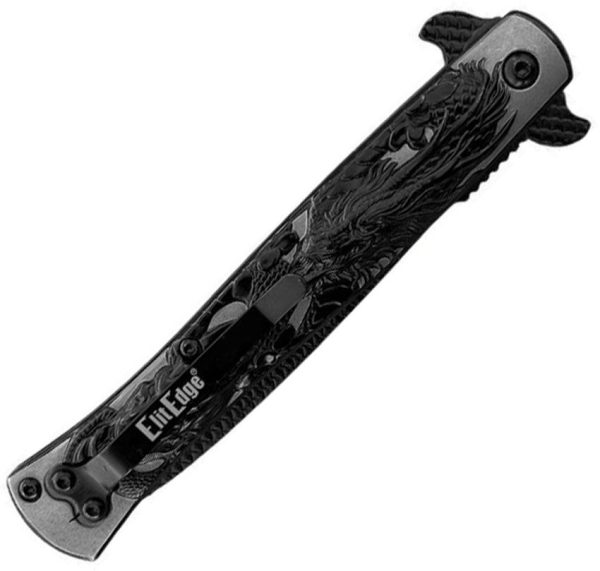 ElitEdge Stiletto Linerlock A/O Black Titanium Spear Point