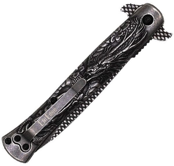 ElitEdge Stiletto Linerlock A/O Black Stonewash Spear Point