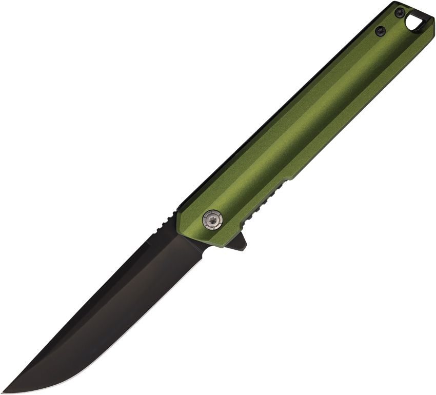 EE10A115GN.jpg ElitEdge Linerlock Assisted Opening Folding Knife 3.75in Black Blade Green Handle