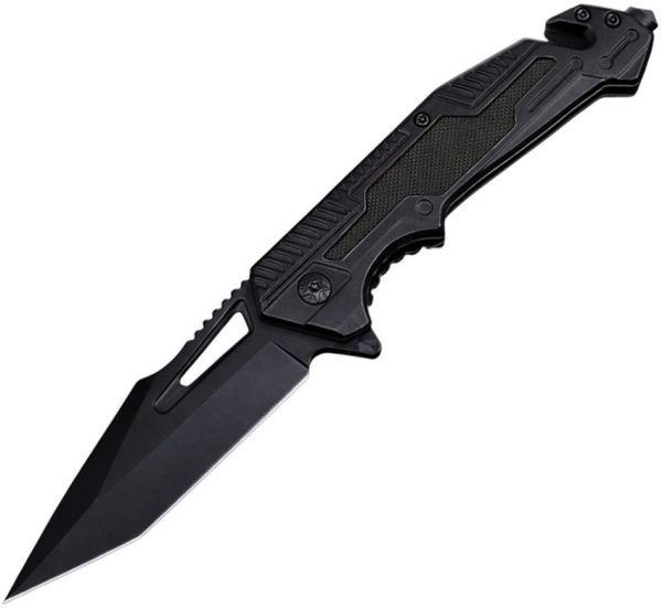 ElitEdge Rescue Linerlock A/O Tanto - Black G10