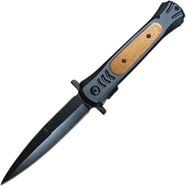 ElitEdge Linerlock A/O Spear - Black/Wood