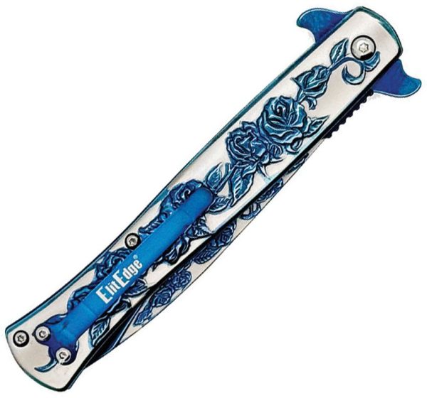 ElitEdge Stiletto Linerlock A/O - Blue Handle