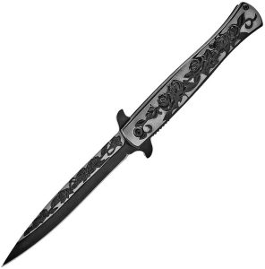 ElitEdge Stiletto Linerlock A/O - Black Handle