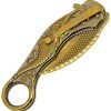 ElitEdge Mermaid Karambit Linerlock 3.75" Gold Folding Knife