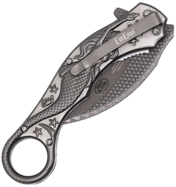 ElitEdge Mermaid Karambit Linerlock - Gray 440C