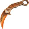 ElitEdge Mermaid Karambit Linerlock - Rose Gold