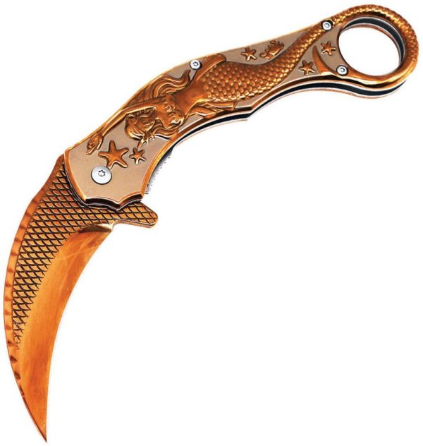 ElitEdge Mermaid Karambit Linerlock - Rose Gold